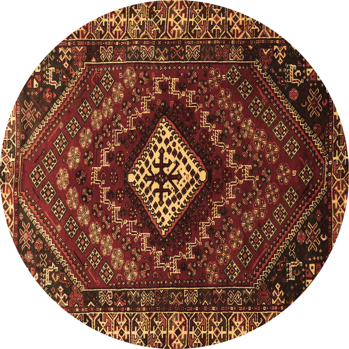 Round Machine Washable Persian Brown Traditional Rug, wshtr865brn