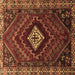 Square Persian Brown Traditional Rug, tr865brn