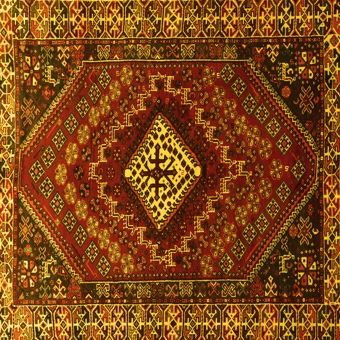 Square Machine Washable Persian Yellow Traditional Rug, wshtr865yw