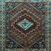 Square Machine Washable Persian Light Blue Traditional Rug, wshtr865lblu