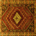 Square Persian Yellow Traditional Rug, tr865yw
