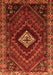 Serging Thickness of Machine Washable Persian Orange Traditional Area Rugs, wshtr865org