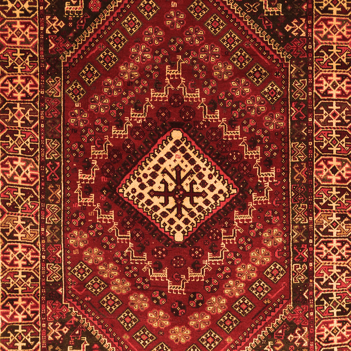 Serging Thickness of Machine Washable Persian Orange Traditional Area Rugs, wshtr865org