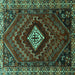 Square Persian Turquoise Traditional Rug, tr865turq