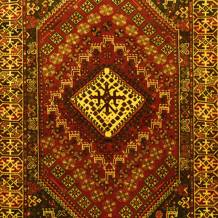 Machine Washable Persian Yellow Traditional Rug, wshtr865yw