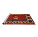 Sideview of Machine Washable Traditional Red Rug, wshtr866