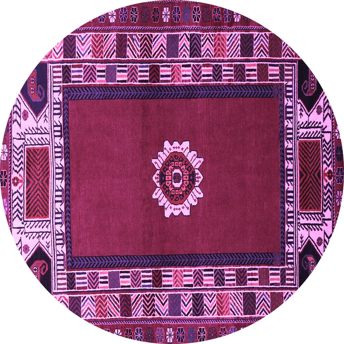 Round Persian Purple Traditional Rug, tr866pur