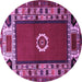 Round Persian Purple Traditional Rug, tr866pur
