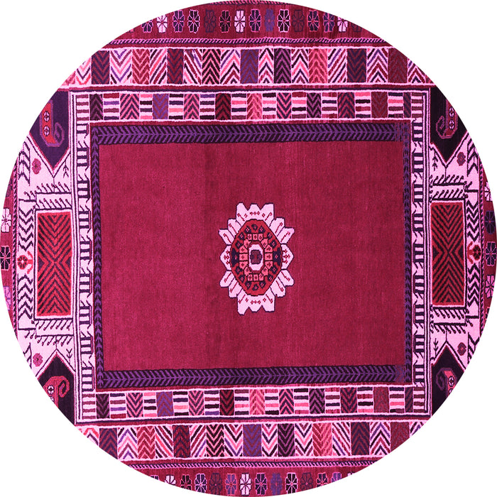 Round Persian Pink Traditional Rug, tr866pnk