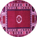 Round Persian Pink Traditional Rug, tr866pnk