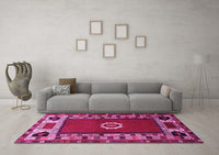 Machine Washable Persian Pink Traditional Rug, wshtr866pnk