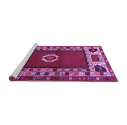 Sideview of Machine Washable Persian Purple Traditional Area Rugs, wshtr866pur