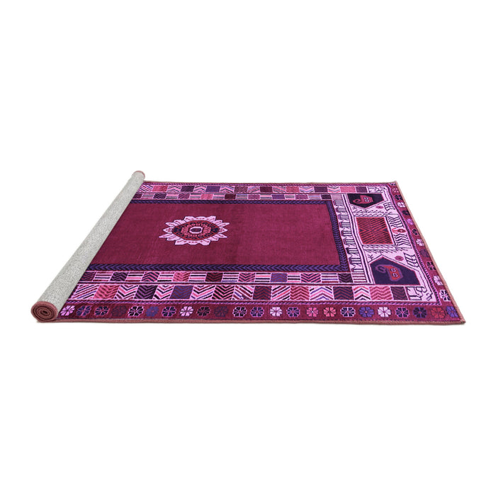 Sideview of Machine Washable Persian Purple Traditional Area Rugs, wshtr866pur