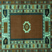 Square Persian Turquoise Traditional Rug, tr866turq