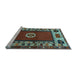 Sideview of Machine Washable Persian Light Blue Traditional Rug, wshtr866lblu