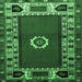 Square Persian Emerald Green Traditional Rug, tr866emgrn