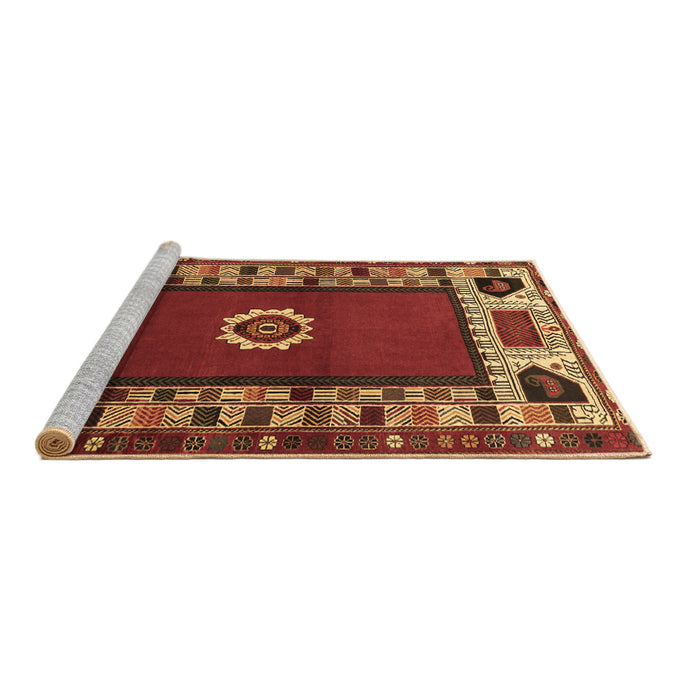 Sideview of Machine Washable Persian Brown Traditional Rug, wshtr866brn