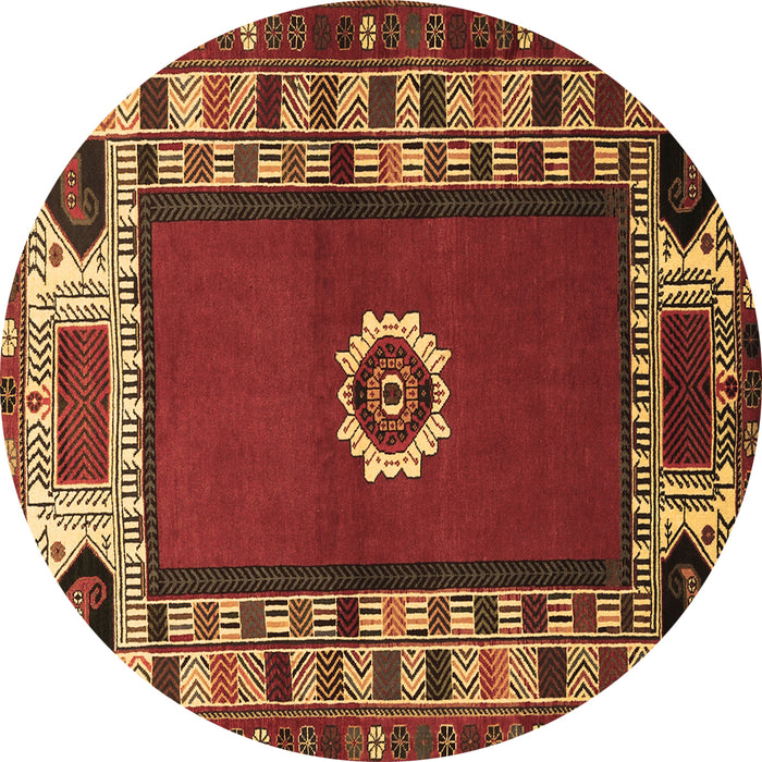 Round Machine Washable Persian Brown Traditional Rug, wshtr866brn