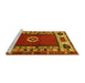 Sideview of Machine Washable Persian Yellow Traditional Rug, wshtr866yw