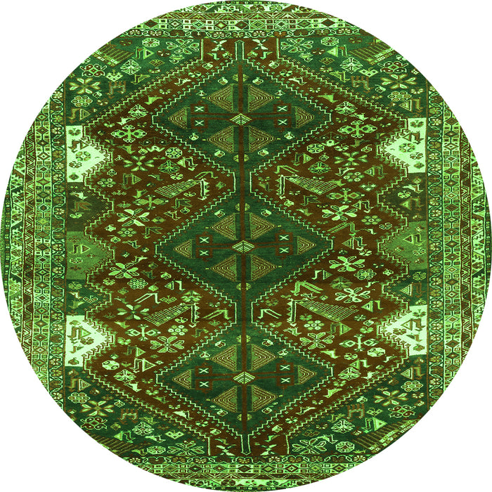 Square Persian Green Traditional Rug, tr867grn