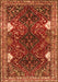 Serging Thickness of Machine Washable Persian Orange Traditional Area Rugs, wshtr867org