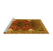 Sideview of Machine Washable Persian Yellow Traditional Rug, wshtr867yw