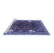 Sideview of Machine Washable Persian Blue Traditional Rug, wshtr867blu