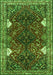 Serging Thickness of Machine Washable Persian Green Traditional Area Rugs, wshtr867grn