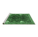 Sideview of Machine Washable Persian Emerald Green Traditional Area Rugs, wshtr867emgrn