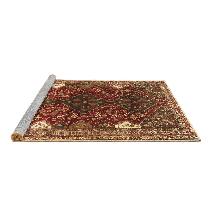 Sideview of Machine Washable Persian Brown Traditional Rug, wshtr867brn