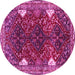 Round Persian Pink Traditional Rug, tr867pnk