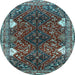 Round Persian Light Blue Traditional Rug, tr867lblu