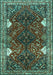 Machine Washable Persian Turquoise Traditional Area Rugs, wshtr867turq