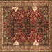 Square Persian Brown Traditional Rug, tr867brn