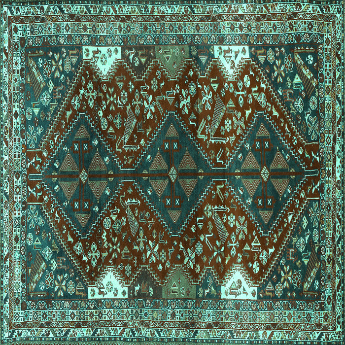 Square Persian Turquoise Traditional Rug, tr867turq