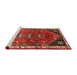 Sideview of Machine Washable Traditional Rust Pink Rug, wshtr868