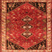 Round Machine Washable Persian Orange Traditional Area Rugs, wshtr868org