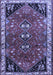 Machine Washable Persian Blue Traditional Rug, wshtr868blu
