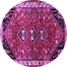 Round Persian Purple Traditional Rug, tr868pur