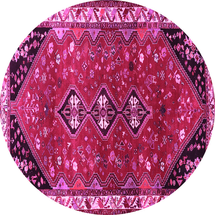 Round Persian Pink Traditional Rug, tr868pnk