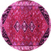 Round Persian Pink Traditional Rug, tr868pnk