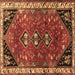 Square Persian Brown Traditional Rug, tr868brn