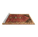 Sideview of Machine Washable Persian Brown Traditional Rug, wshtr868brn