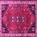 Square Machine Washable Persian Pink Traditional Rug, wshtr868pnk