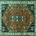 Square Persian Turquoise Traditional Rug, tr868turq