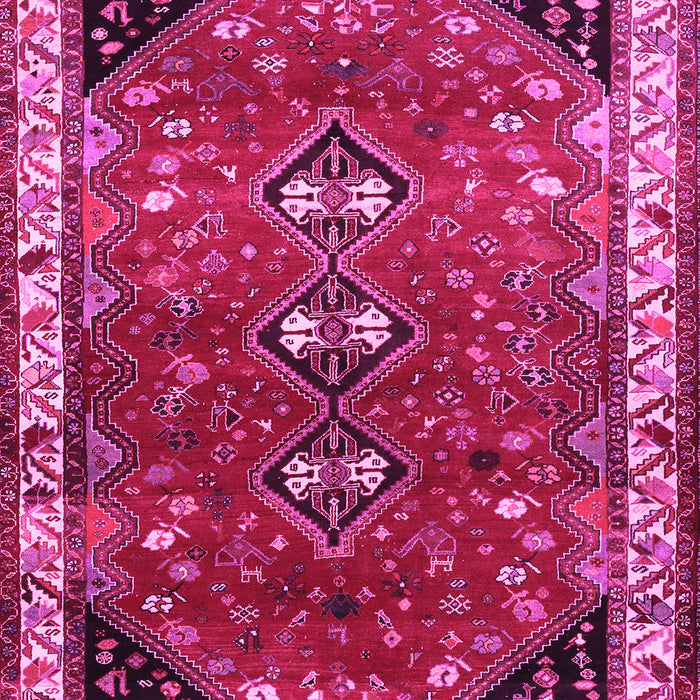 Machine Washable Persian Pink Traditional Rug, wshtr868pnk
