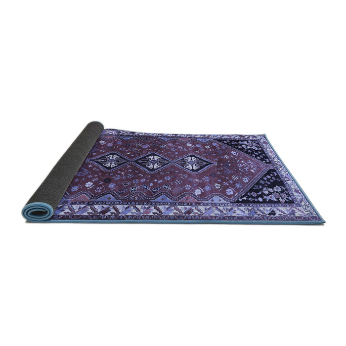 Sideview of Persian Blue Traditional Rug, tr868blu