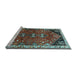 Sideview of Machine Washable Persian Light Blue Traditional Rug, wshtr868lblu