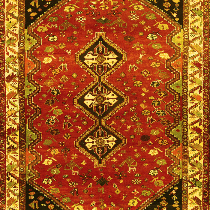 Machine Washable Persian Yellow Traditional Rug, wshtr868yw