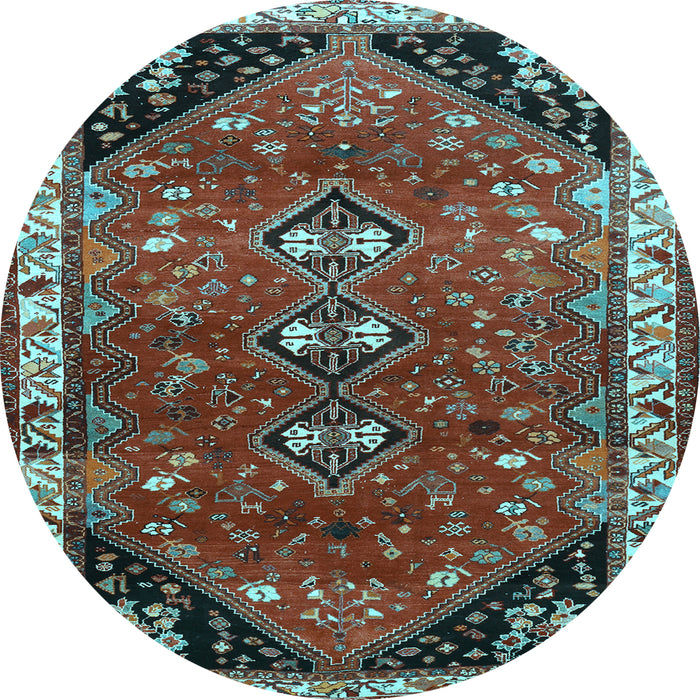 Round Persian Light Blue Traditional Rug, tr868lblu